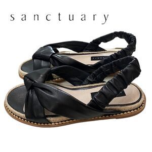 SANCTUARY Blissful Women's Black Leather Sandals NEW 5.5
